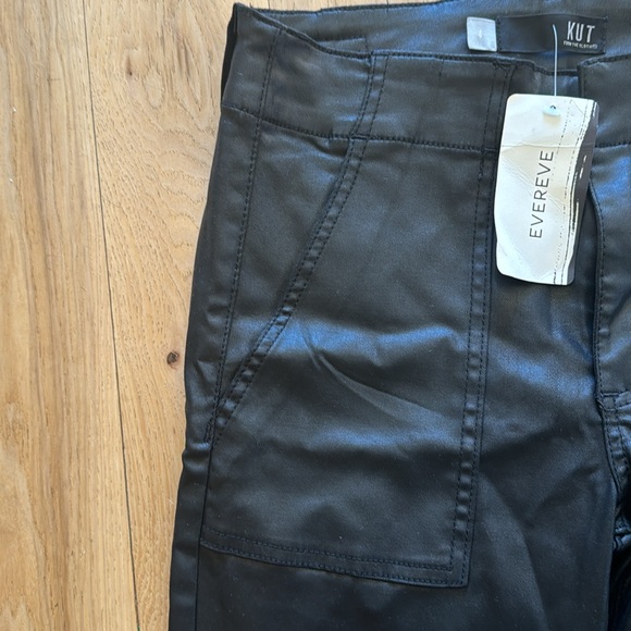 Kut from Kloth Reese Ankle Straight leg coated black jeans Evereve - Picture 6 of 8